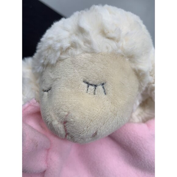 Demdaco Nat & Jules Lay Me Down To Sleep Lamb Plush Toy Pink blanket Silver Cros - Picture 3 of 7
